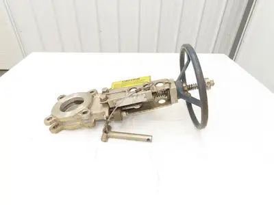 Fabri-Valve C67 3" Stainless Knife Gate Valve Lockout Pin Lug Style *Bad Seal*