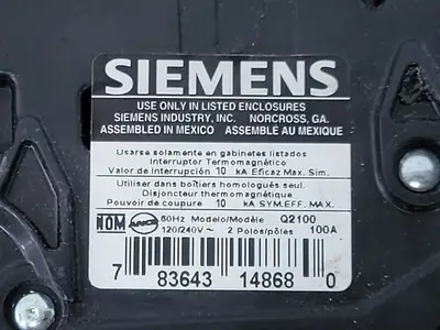 Used SIEMEN Q2100 Switchgears British Columbia CA | Lenmark #239972