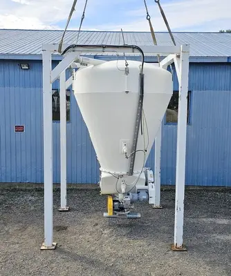 🔴 Heading to Auction May 27 - Used 2250 Gallon (300 Cu.Ft.) Tank (Hopper) with Blender & Rotary Valve, Carbon Steel