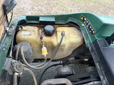 (1) 2015 E-Z-Go golf cart with a Kawasaki gas engine, includes canopy, ball cover, club cover, fold-...