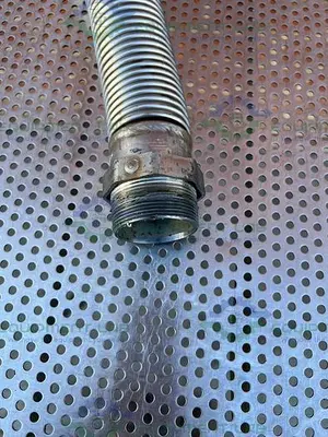 Stainless Steel   Flexible Vacuum 30" Hose w/ 3" Vacuum Fitting to 2" Threaded