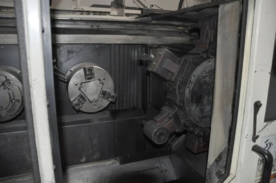 USED OKUMA 2SP-30H TWIN SPINDLE CNC + GANTRY ROBOT