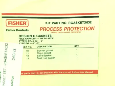 Fisher RGASKETX032 Valve Gasket Kit 2" Design E LOT OF 2