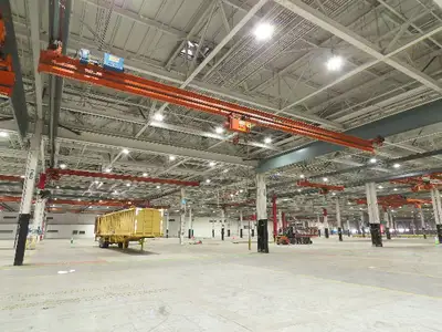 Cleveland Tramrail P&H 2 Ton Single Girder Underhung Bridge Crane 45' 10" Span