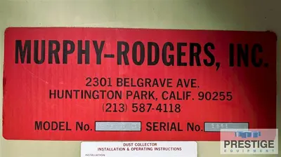 Used MURPHY-RODGERS MRWS-32-12D Dust Collectors New York US | Prestige Equipment #1503564