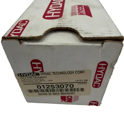 NEW HYDAC 01253070 / 0240 D 003 BH4HC HYDRAULIC FILTER ELEMENT 3 MICRON