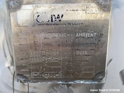 CMW Inc Approximately 4000 Gallon Stainless Steel Vertical Storage Tank