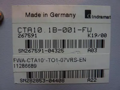 Used INDRAMAT CTA10.1B-001-FW Interface Monitors Michigan US | Ideal Machinery #1252245