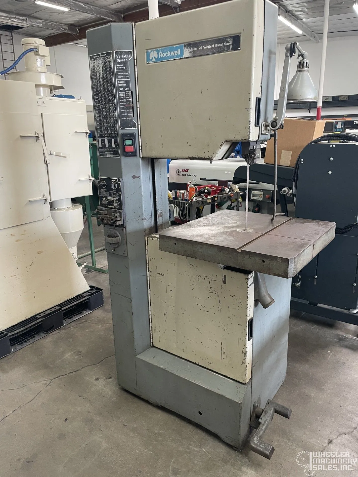 ROCKWELL Model 28-3X5 20" Vertical Band Saw Variable Speed #8115 #1