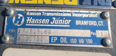 Used HANSEN JFN61B16A Gearboxes British Columbia CA | Lenmark #268498