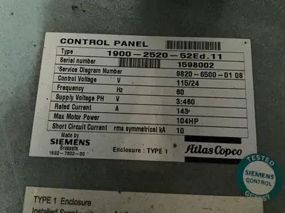 Used 2015 ATLAS COPCO GA55 FF Rotary Screw & Sliding Vane Air Compressors Ohio US | HGR 24 #1516991