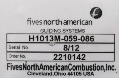 REFURBISHED FIVES NORTH AMERICAN H1013M-059-086 VALVE 2210142 H1013M059086