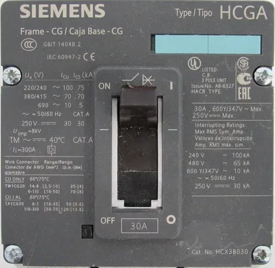 NEW SIEMENS HCX3B030 CIRCUIT BREAKER 30A HCGA