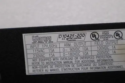 D10425-200 Carotron DC Regenerative Motor Control *REFURBISHED* STOCK 3989-A