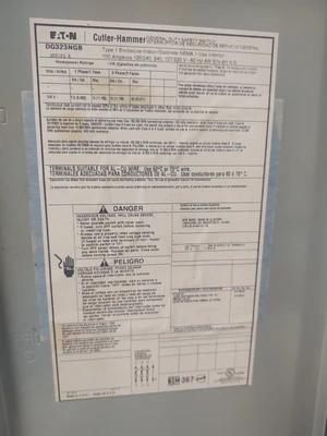 🔥EATON CUTLER HAMMER 100A FUSED SAFETY SWITCH DISCONNECT 240 VAC 30 HP DG323NGB