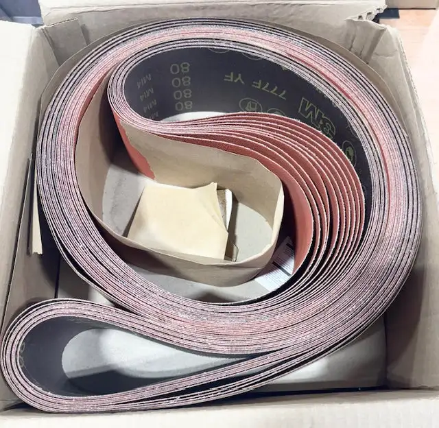 3M 777F 4" x 132" Sanding Belts 80 Grit Ceramic Alumina 25 Pack
