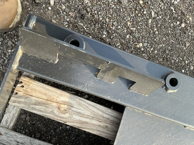 New JCT Bale Spear Skid Steer Attachment, Universal Quick Attach, Has Four Spears that Stick Out App...