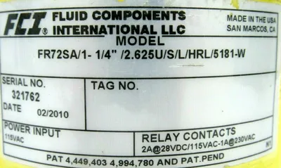 NEW FCI FR72SA/1-1/4"/2.625U/S/L/HRL/5181-W SENSOR FR72SA1142625USLHRL5181W