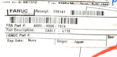 NEW FANUC A660-8006-T874 CABLE ASSEMBLY A6608006T874