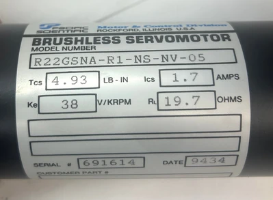 NEW PACIFIC SCIENTIFIC R22GSNA-R1-NS-NV-05