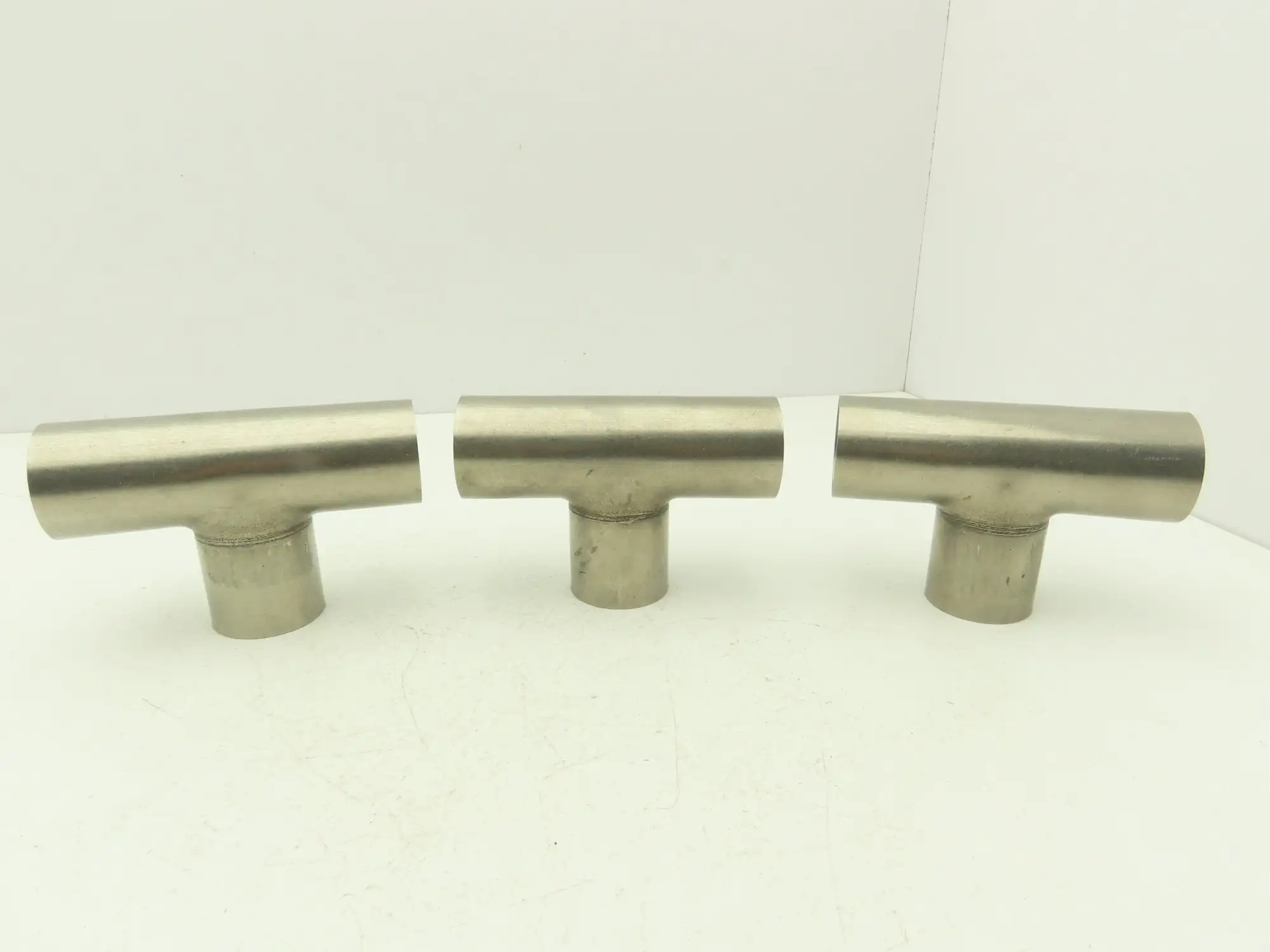 2" OD Tee Butt Weld Adapter Stainless Steel Tumble Finish A = 3 Lot of 3