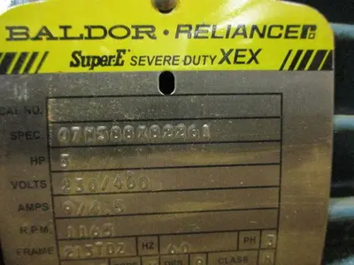 Baldor Super E Severe Duty Electric Motor 3 HP 230/460V 1165 RPM 213TDZ Frame