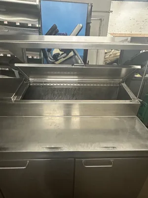 174-0190 Architectural Stainless Inc Self Contained Pizza Prep Unit w/ Overshelf