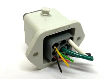 CDM 07,CK 03 I,23328 | ILME CDM 07 Connector 7 Pin w/ GRND & CK 03 I Bulkhead Mounting Housing NO LEVER - Used
