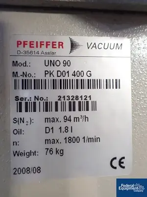USED Pfeiffer Vacuum Pfeiffer Vacuum System, Model WU850, 55 CFM