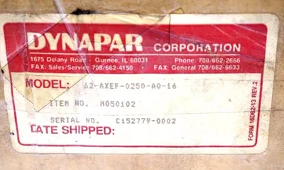 NEW DYNAPAR 62-AXEF-0250-A0-16 ENCODER 62AXEF0250A016