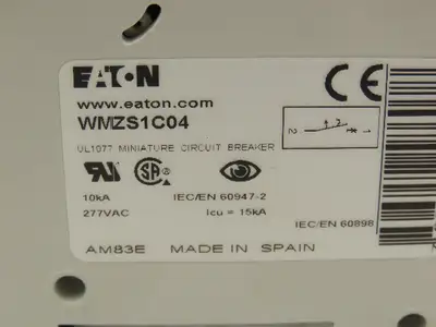 Eaton WMZS1C04 Miniature Circuit Breaker 230/400V Lot of 5