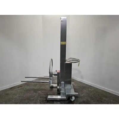 Used 150LB Capacity Stainless Steel Mobil SERVOLiFT Bin (IBC) Lifter