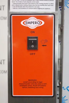 NEW EMPERO 3 ROLLER VERTICAL NATURAL GAS ROTISSERIE MODEL EMP.3EG-USA (CAPACITY OF 18 CHICKENS)