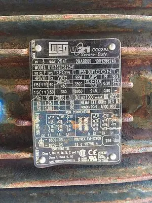 USED WEG (MOTOR), AMPCO PUMPS (MOTOR) 01536EP3E254T, (PUMP) C318MD25T-E