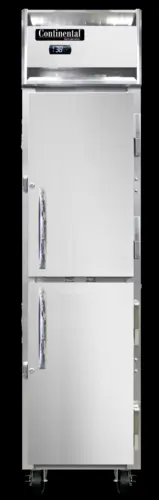 Continental 1RSENHD 17 3/4" One Section Reach In Refrigerator, (2) Right Hinge Solid Doors, Top Compressor, 115v