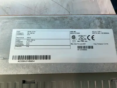Used 2018 ABB ACS550U108A84 Variable Speed Drives Ohio US | HGR 24 #1406050