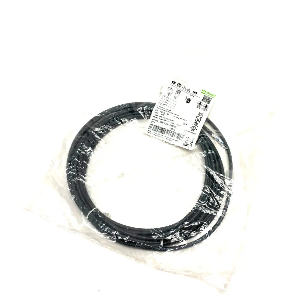 NEW MURRELEKTRONIK SINGLE ENDED M12 FEMALE 0° A-COD. CORDSET 5M