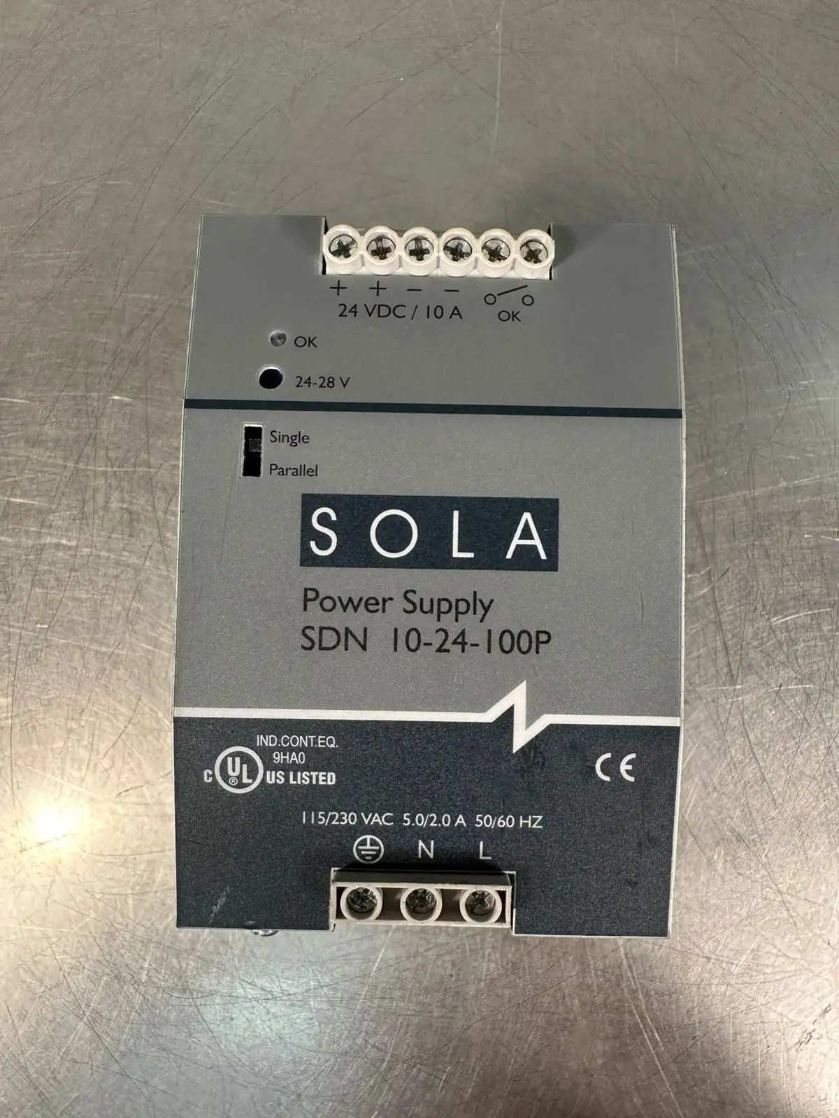 Sola SDN10-24-100P Power Supply Mod. 115/230 Vac 5.0/2.0A 50/60Hz (6.4.1)