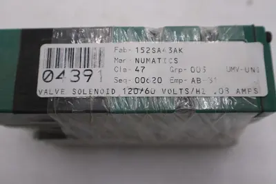 ASCO 152SA43AK000030 / 152SA43AK000030 NUMATICS VALVE STOCK GF460A