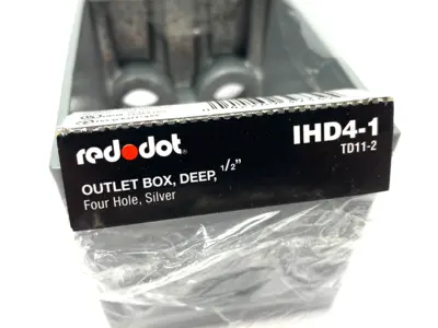 New | in-Stock Red Dot Deep Outlet Box Four Hole 1/2" Electrical Boxes Michigan US | Maverick Industrial Sales #1460739