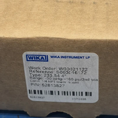 NEW WIKA INSTRUMENTS LP 52813827