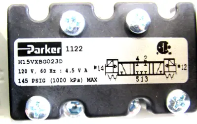 NEW PARKER H15VXBG023D DOUBLE SOLENOID VALVE 3 POLE