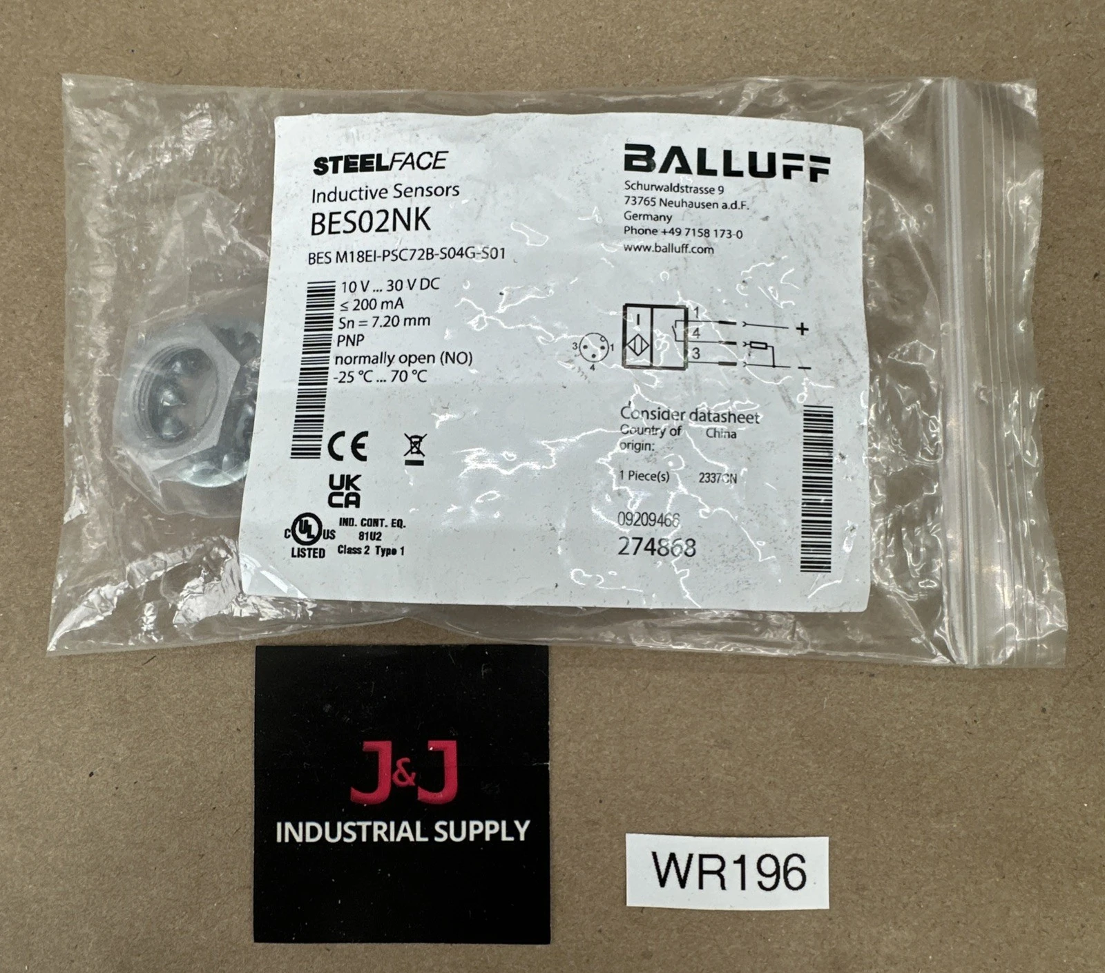 NEW Balluff BESM18ML-PSC50A-S04G-W01