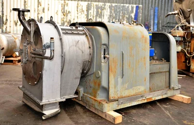Escher-Wyss P-3/2 2-stage pusher centrifuge, 316SS.