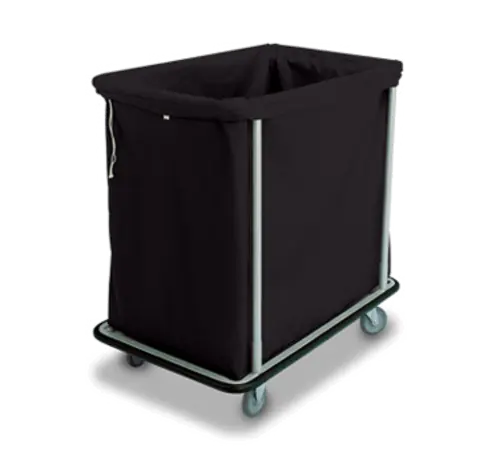 Forbes Industries Laundry Cart w/ (12) Bushel Capacity & Black Vinyl Bumper - Black Cloth Bag, Steel Frame (1112-B)