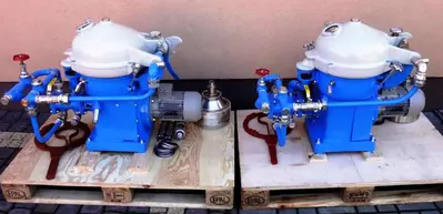 (2) Alfa-Laval MAB 104B-24-60 oil purifiers, SS.