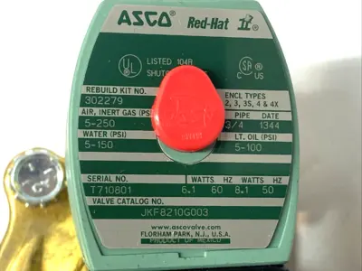 New | in-Stock ASCO RedHat Valve 3/4" NPT NC Brass 120/60 110/50 Solenoid Valves Michigan US | Maverick Industrial Sales #1402167