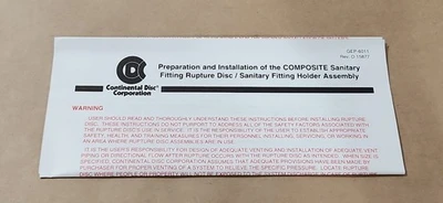 NEW Continental Disc Corporation 8004457A