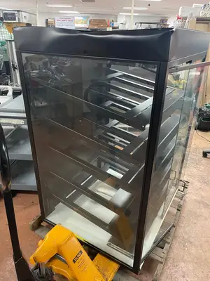 Used Royston Glass Used 38"x52" Royston Glass 2 Door lighted Display Case Merchandiser Cabinet with 5 Shelves 120V Food Displays Illinois US | Falcon Restaurant Supply #1375814