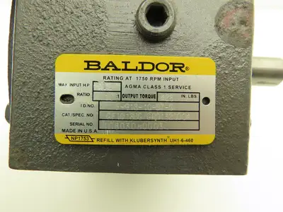Baldor F-918-10-B7-G Worm Gearbox 10:1 Reducer 1.34Hp 175rpm 145TC LH output